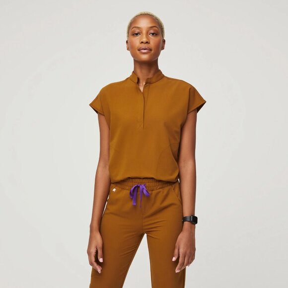 EUC Figs Rafaela Oversized Scrub Top in Atlantic Fall-- Size Small - Picture 1 of 2